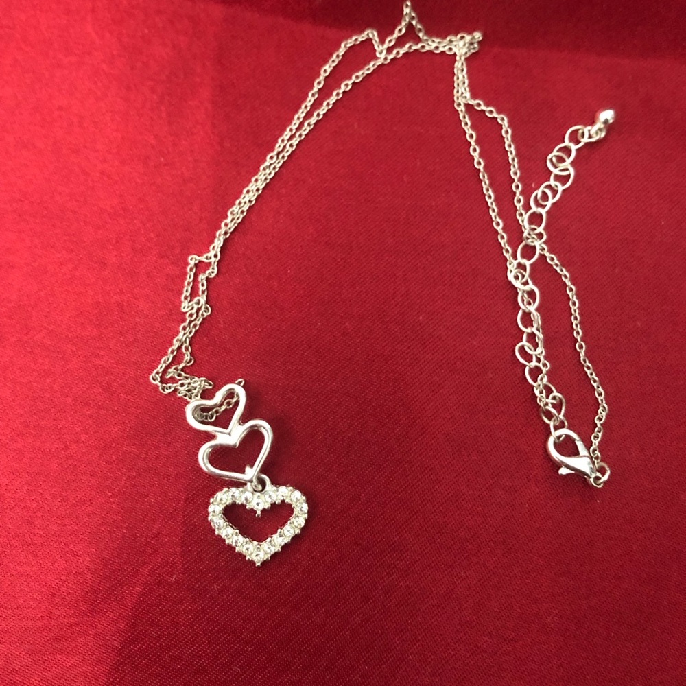 Sterling Silver Layered Heart Necklace